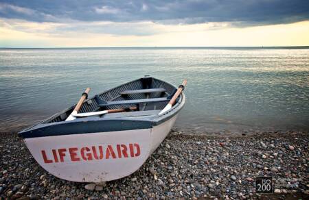 lifeguard boat, the Beaches, Toronto, Canada