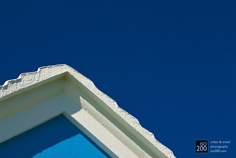 White gable roof and sky blue wall, Gibbs Hill, Somerset, Bermuda