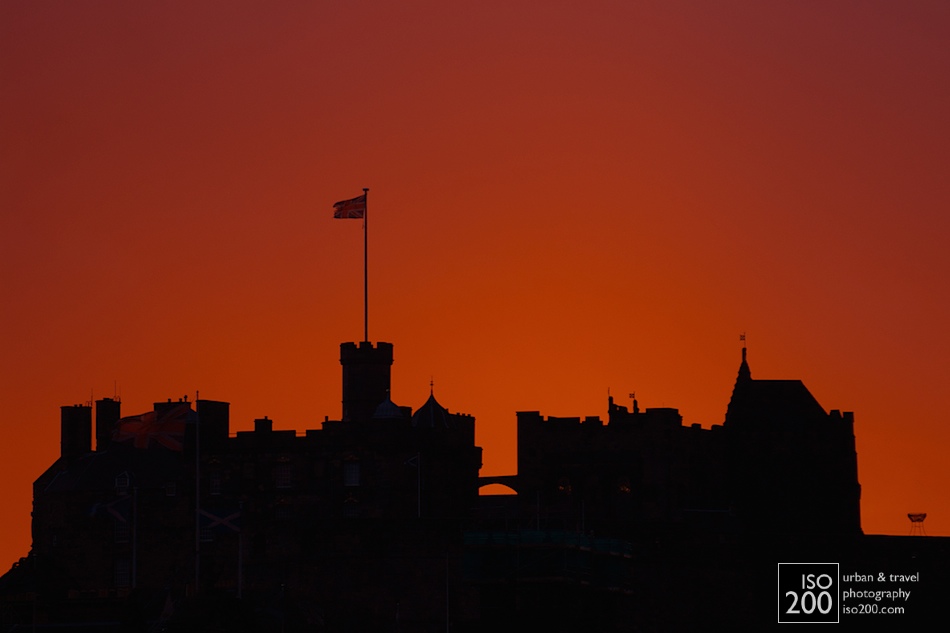 Edinburgh Castle in the gloaming - just after sunset.