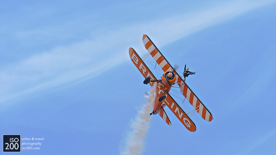 Solo Breitling wing-walker, East Fortune Airshow, National Museum of Flight.