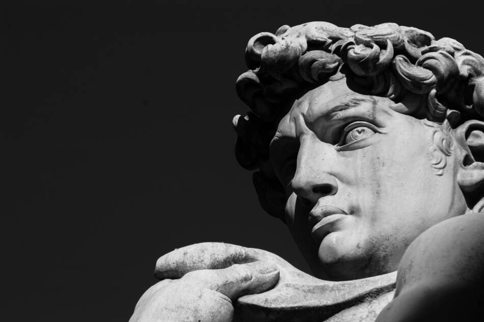 Head of Michaelangeo’s statue of David, Florence, Italy